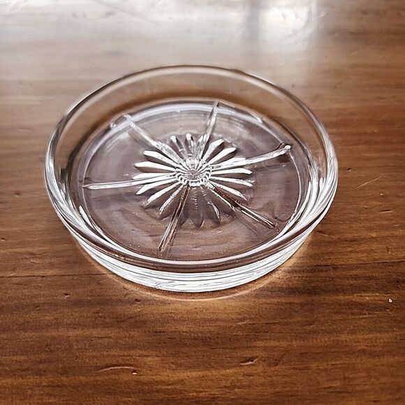 Hazel Atlas Clear Glass Coaster 3.25" Diameter Vintage - Picture 1 of 8